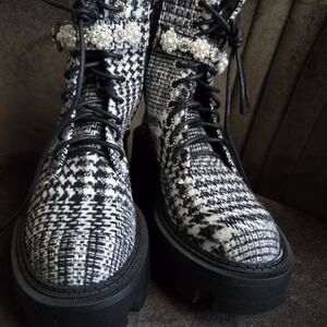 Stylish Black and White Women's Boots